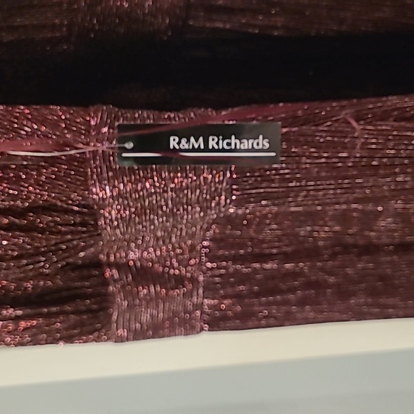 R&M Richards Petites Womens Metallic Empire Waist Evening Dress size 4P - Picture 4 of 5